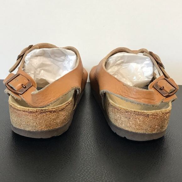 Vintage Birkenstock Milano Caramel Ginger Brown Double Heel Strap Sandals 40 - Picture 14 of 16